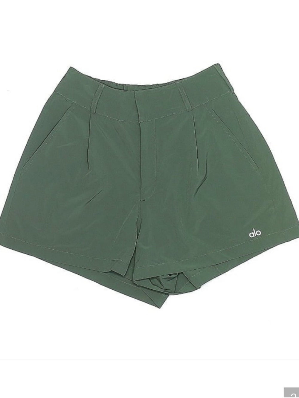 ALO Yoga High-Rise Shorts in Sage - Picture 2 of 5